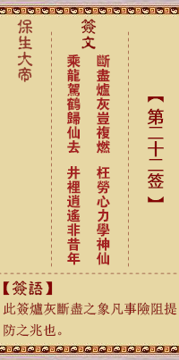 保生大帝灵签 第22签:断、【用噬嗑卦】